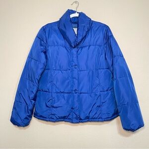 Old Navy Women's Royal‎ Blue Puffer Jacket With Pockets Size Large